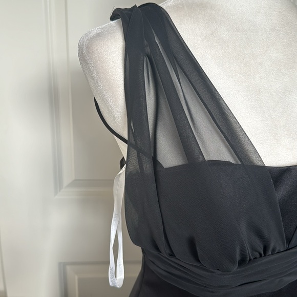 davids bridal, long black gown, polyester color truffle - Picture 9 of 15